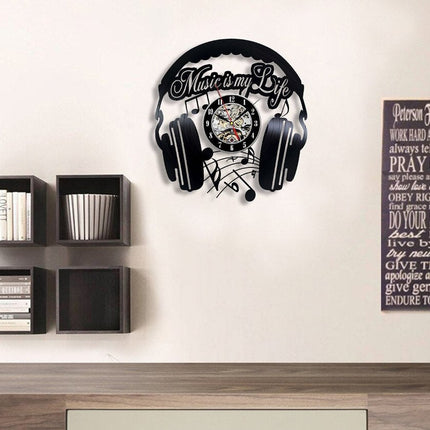 Orologio da parete vinile design cuffie