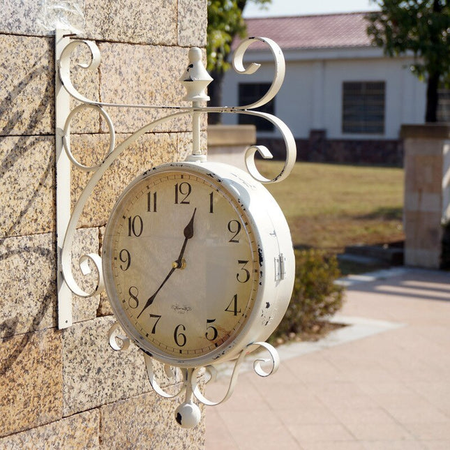 Orologio bifacciale vintage stile stazione