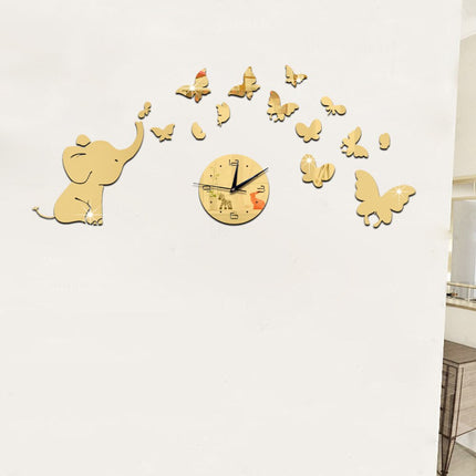 Orologio da parete adesivo elefante specchio