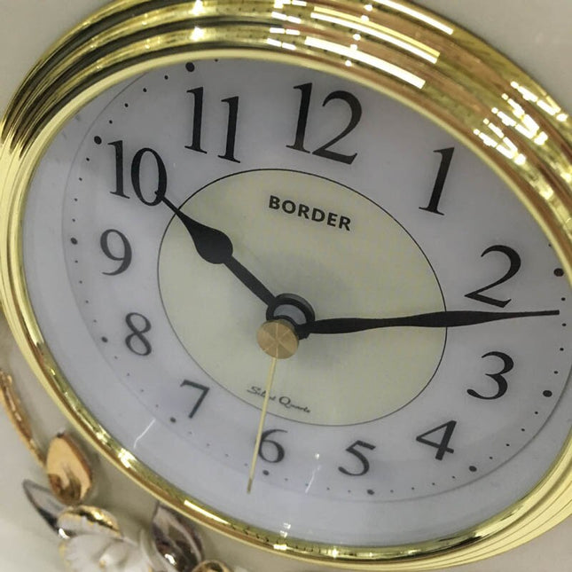 Orologio da tavolo classico bianco decori floreali