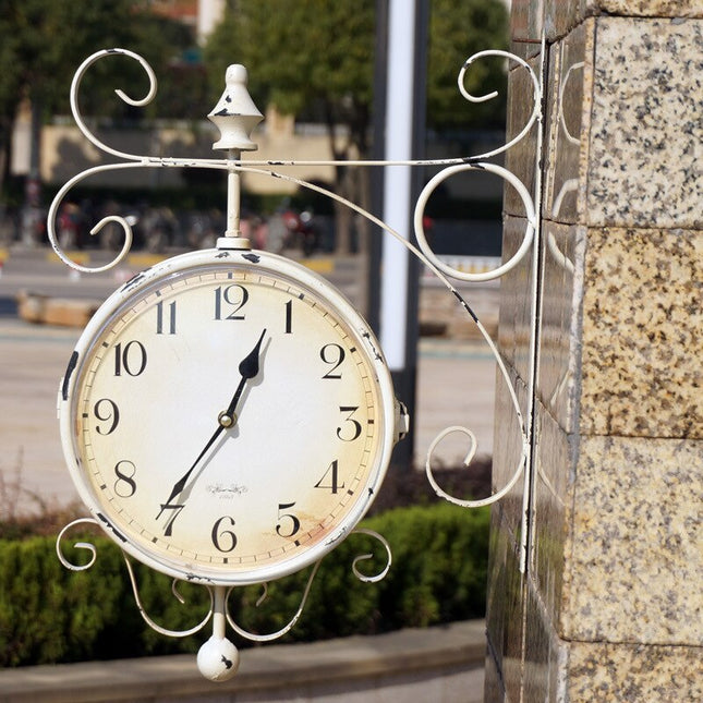 Orologio bifacciale vintage stile stazione