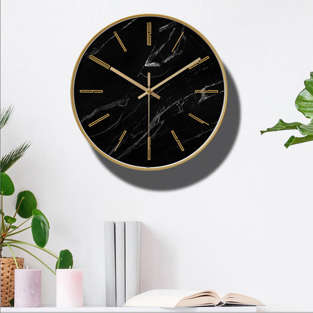 Orologio da parete marmo nero dorato