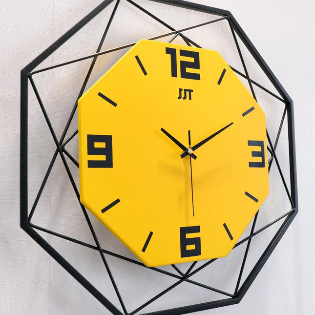 Orologio da parete in metallo geometrico