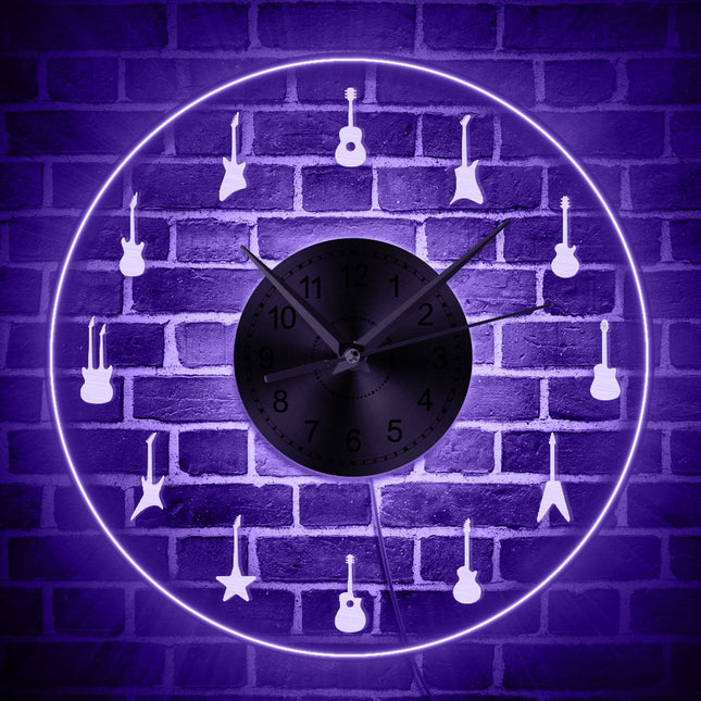 Orologio da parete a LED chitarre