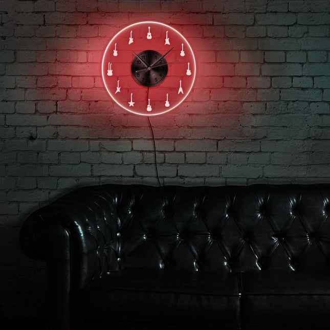 Orologio da parete a LED chitarre