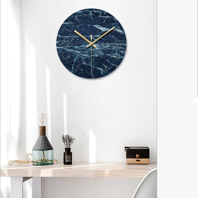 Orologio da parete rotondoeffetto marmo