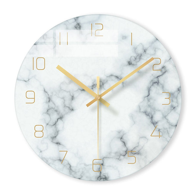 Orologio da parete design marmo numeri oro
