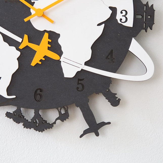 Orologio parete design giro del mondo