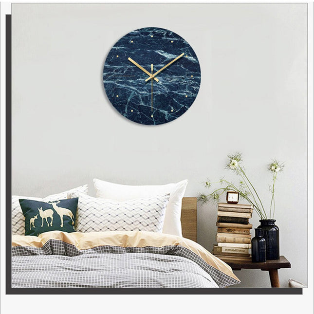 Orologio da parete rotondoeffetto marmo