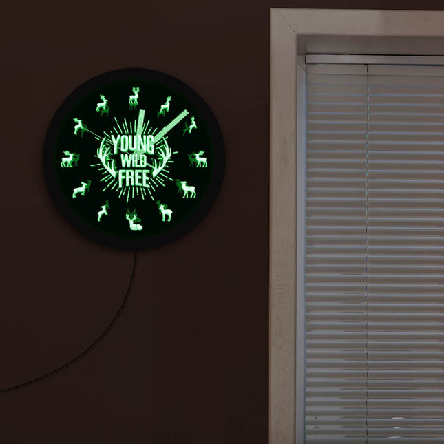 Orologio da parete LED tema cervo