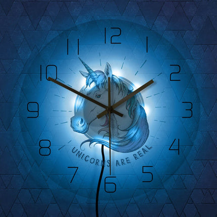 Orologio da parete a LED unicorno