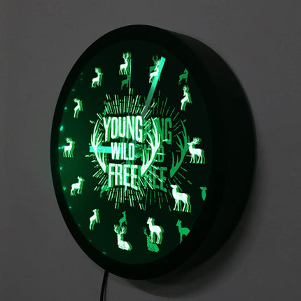 Orologio da parete LED tema cervo