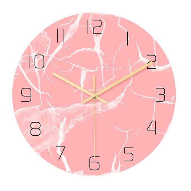 Orologio da parete rosa effetto marmo