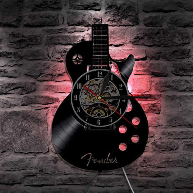 Orologio vinile a forma di chitarra