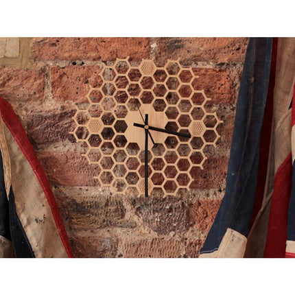 Orologio da parete legno design nido d'ape