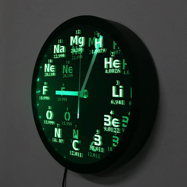 Orologio da parete LED tavola periodica