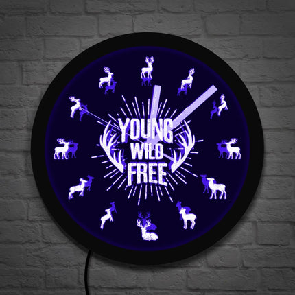Orologio da parete LED tema cervo