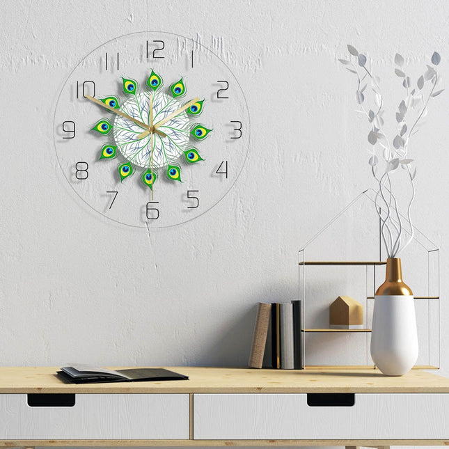 Orologio da parete a LED pavone