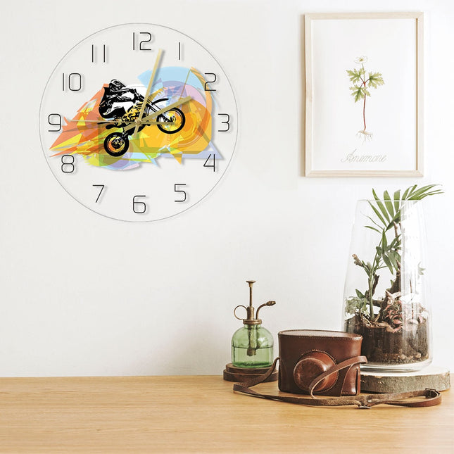 Orologio da parete a LED motocross