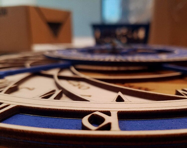 Orologio da parete astronomico blu legno