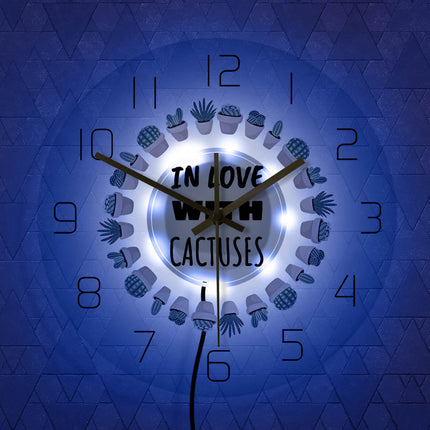 Orologio da parete a LED cactus
