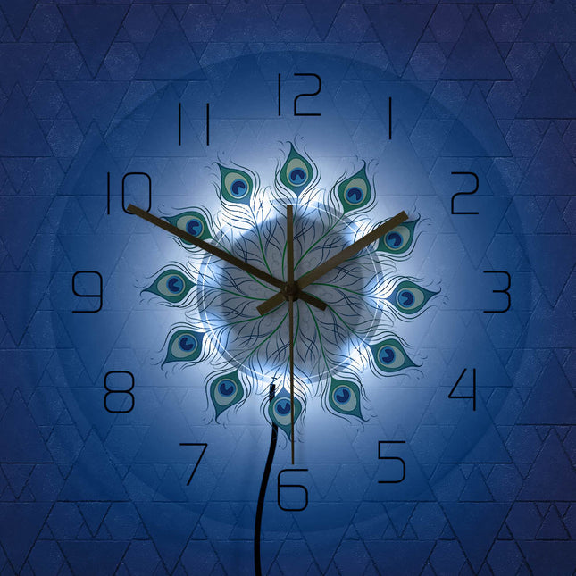 Orologio da parete a LED pavone
