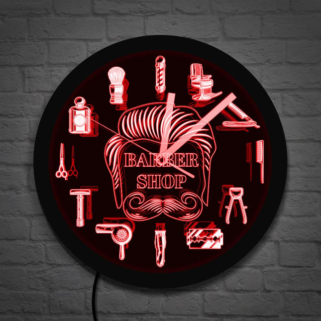 Orologio luminoso LED per barber shop
