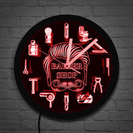 Orologio luminoso LED per barber shop