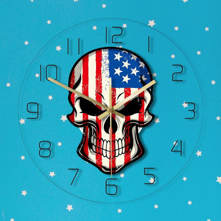 Orologio da muro LED teschio USA