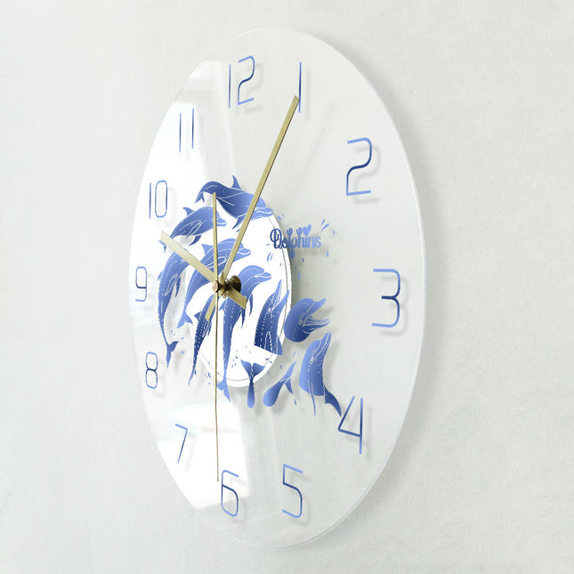 Orologio da parete a LED delfino
