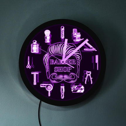 Orologio luminoso LED per barber shop