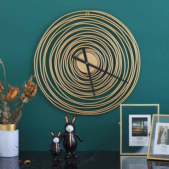 Orologio da parete design a spirale metallo