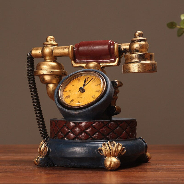 Orologio da tavolo vintage a telefono