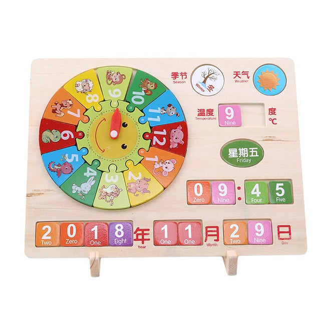 Gioco orologio calendario educativo in legno