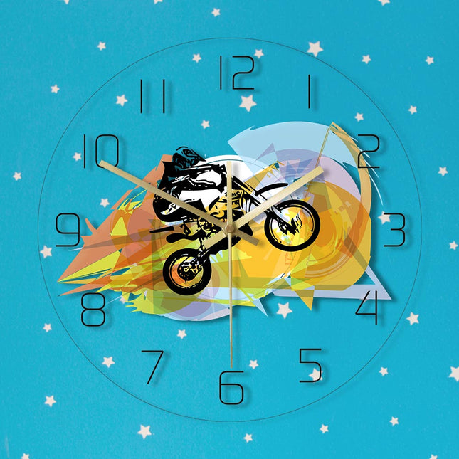 Orologio da parete a LED motocross