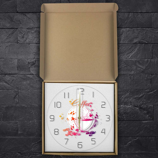 Orologio da parete a LED caffè