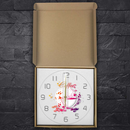 Orologio da parete a LED caffè