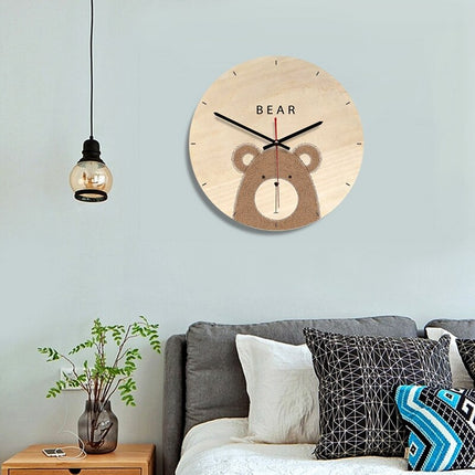 Orologio da parete legno orso per bambini
