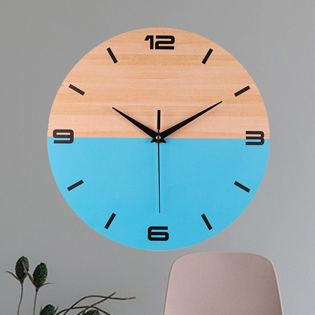 Orologio da parete in legno bicolore blu