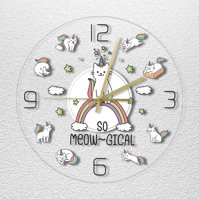Orologio da parete a LED gatto