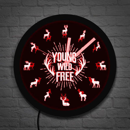 Orologio da parete LED tema cervo
