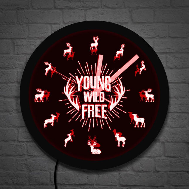 Orologio da parete LED tema cervo