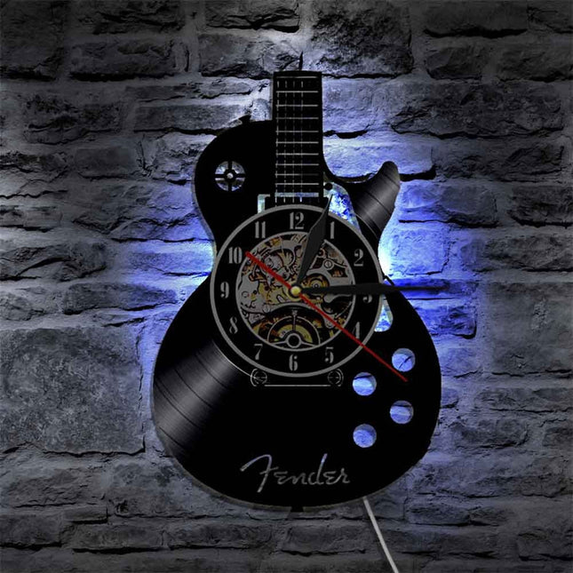 Orologio vinile a forma di chitarra
