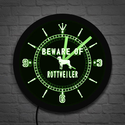 Orologio da parete a LED cane Rottweiler