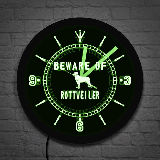 Orologio da parete a LED cane Rottweiler