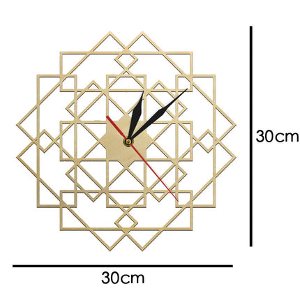 Orologio da parete geometrico in legno traforato