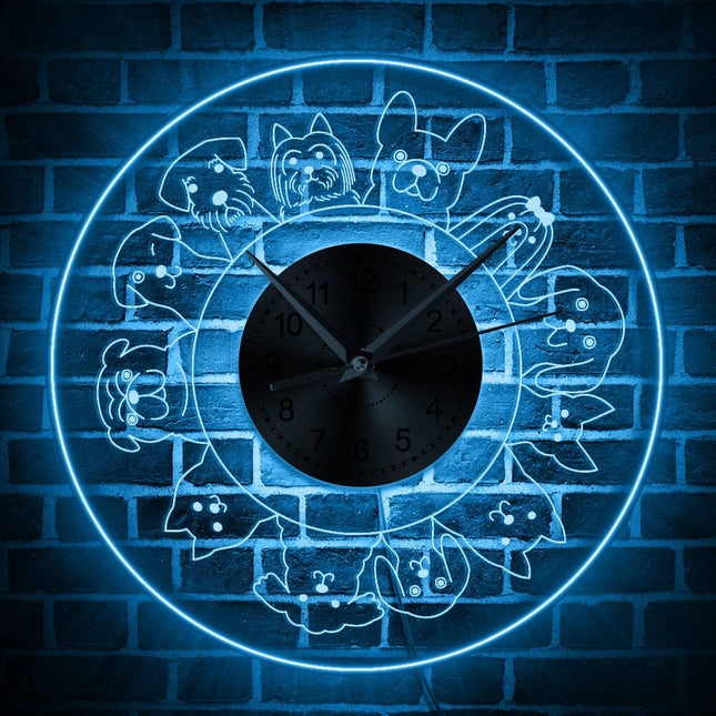 Orologio da parete a LED razze cani