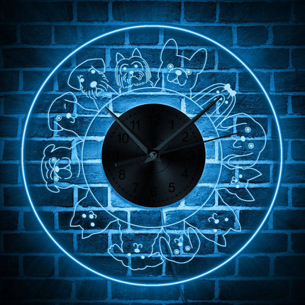 Orologio da parete a LED razze cani