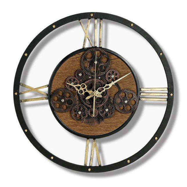 Orologio da parete con ingranaggi rotanti