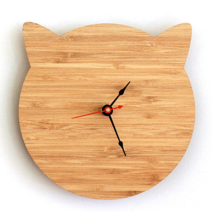 Orologio in legno a forma di gatto